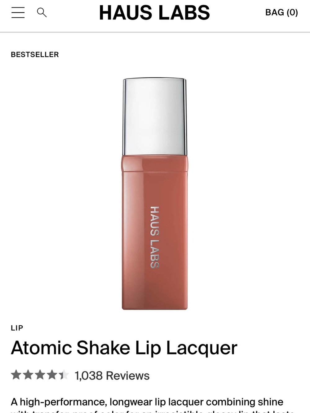 Haus Labs By Lady Gaga Lip Lacquer - Dusty Rose